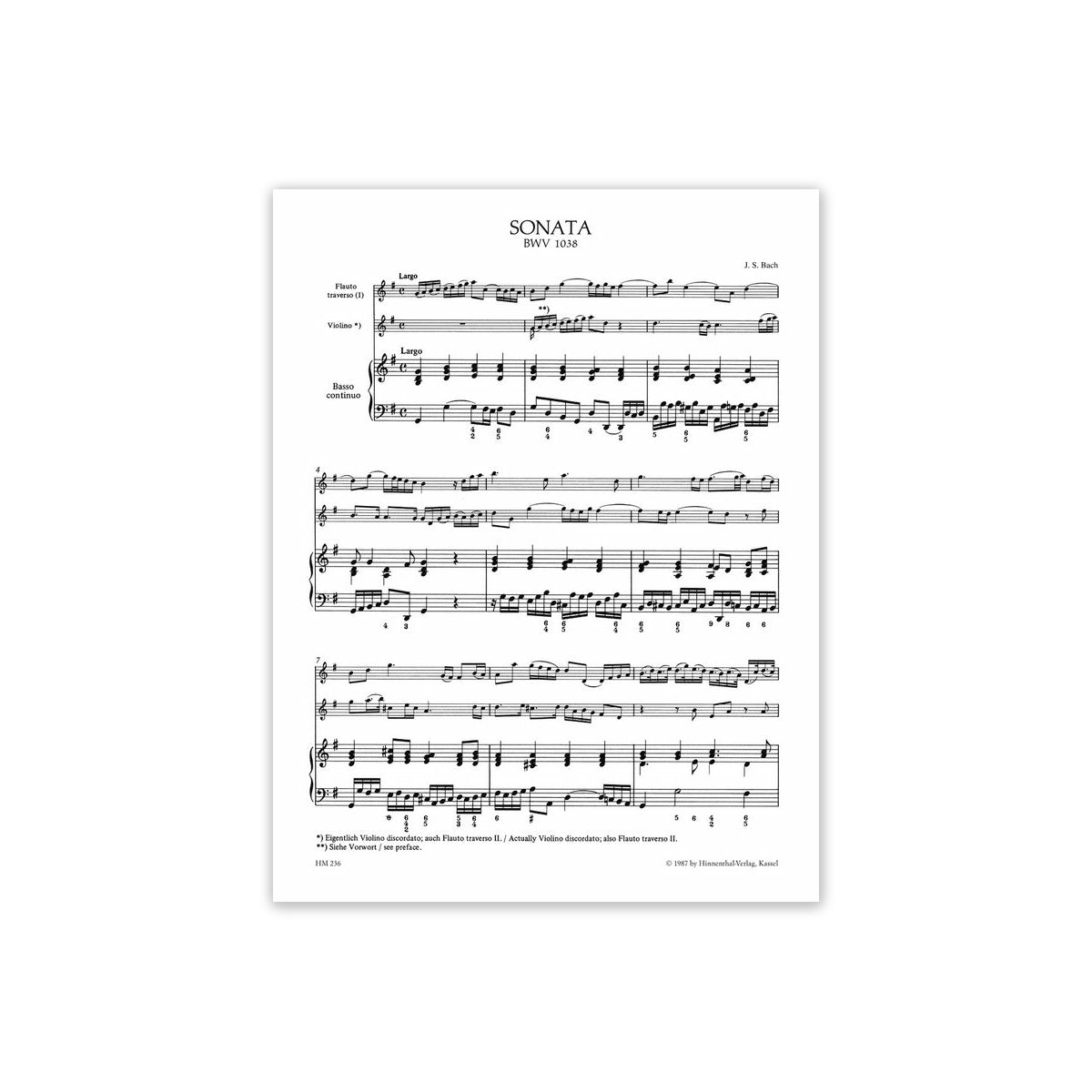 Bach, Triosonate G-Dur BWV1038 View 1