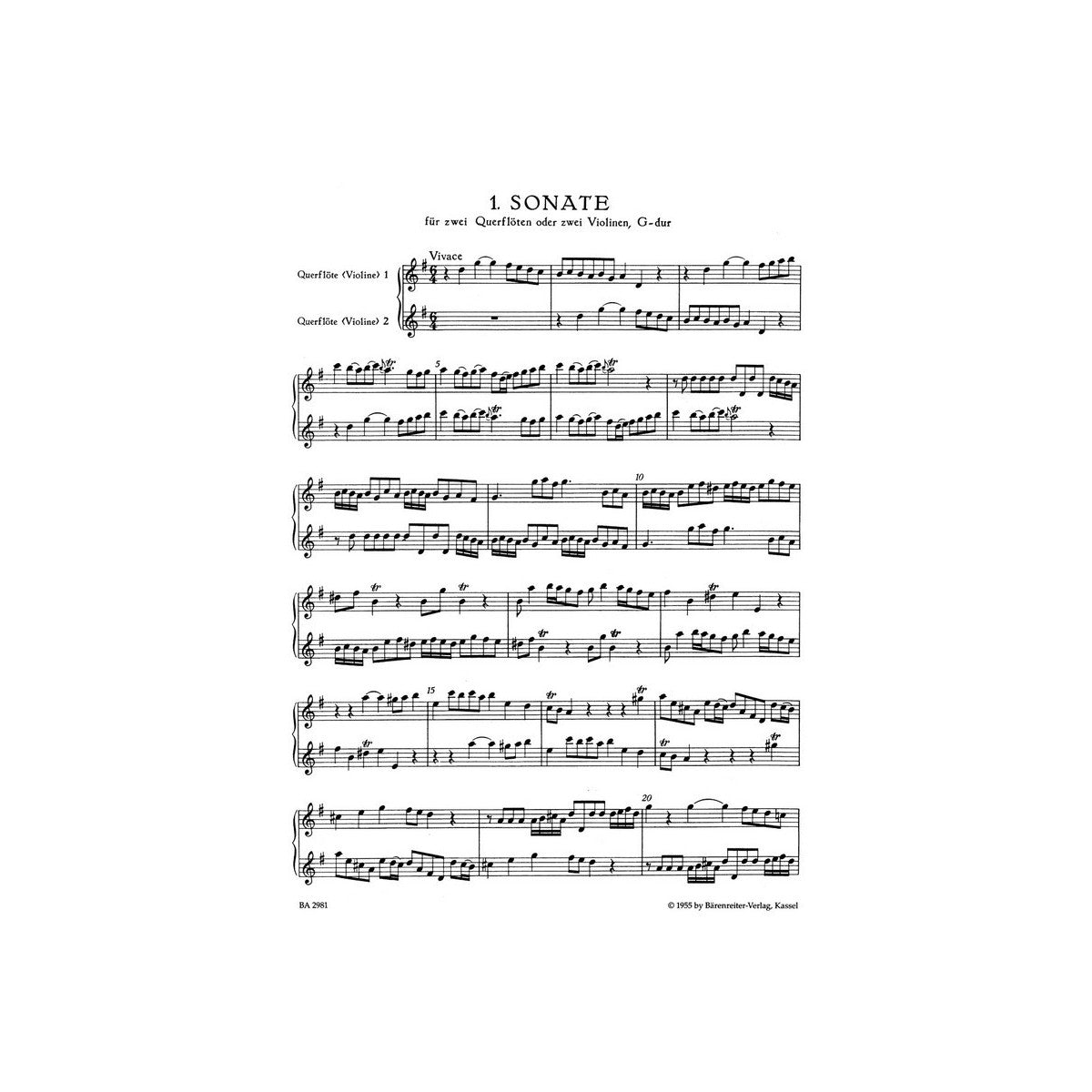 Telemann, Sechs Sonaten im Kanon op.5 I View 1
