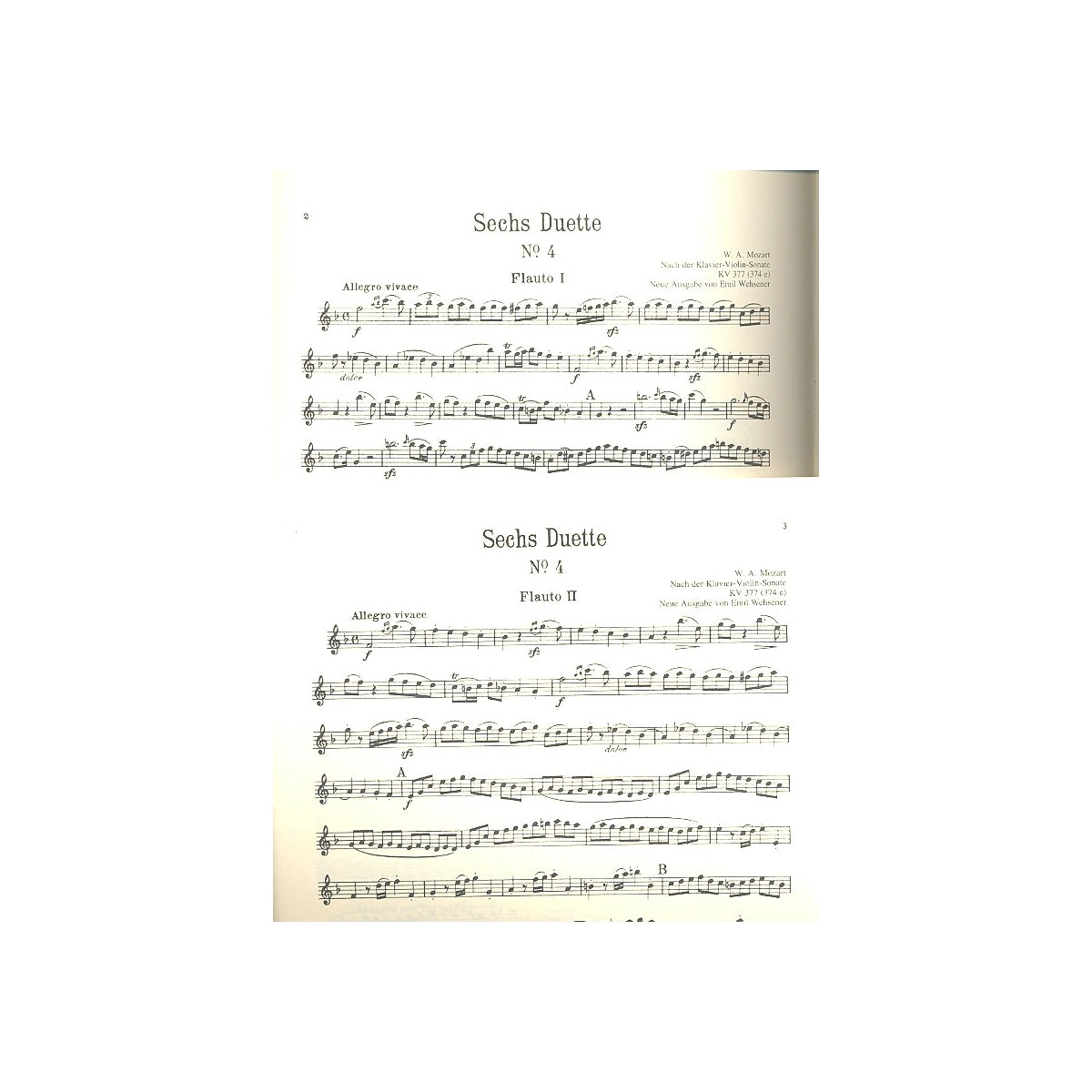 Mozart, Sechs Duette KVAnh.157 Heft 2 View 3