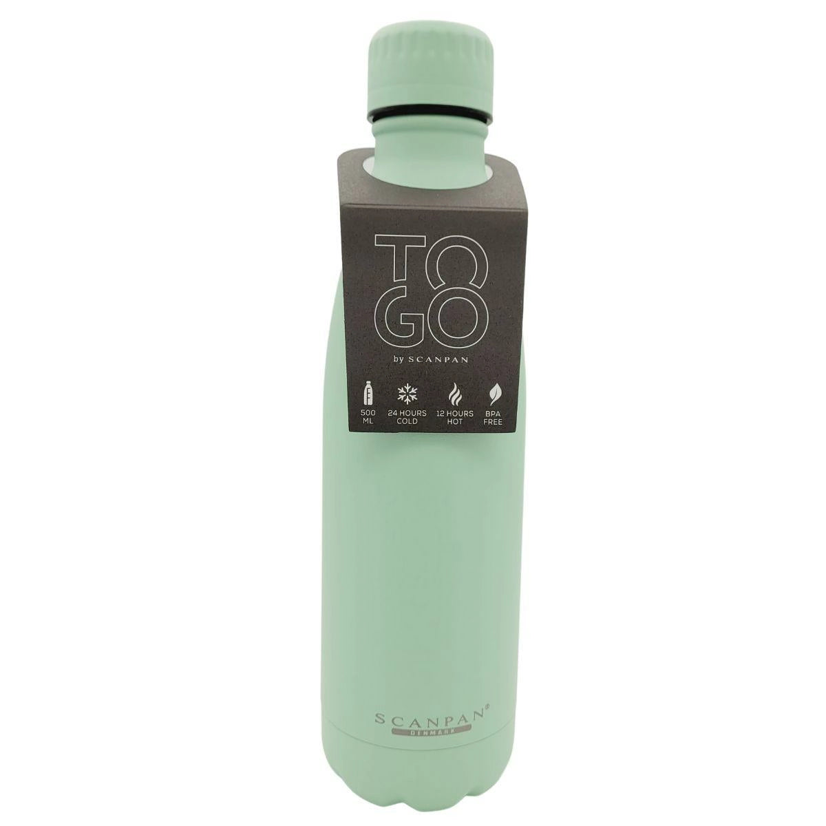 Thermos flask with musical note motif mint green