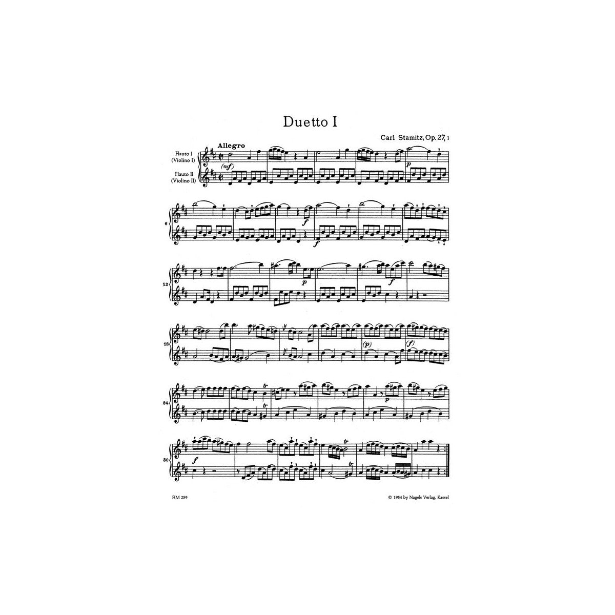 Stamitz C., 6 Duette op.27 Heft 1 View 2