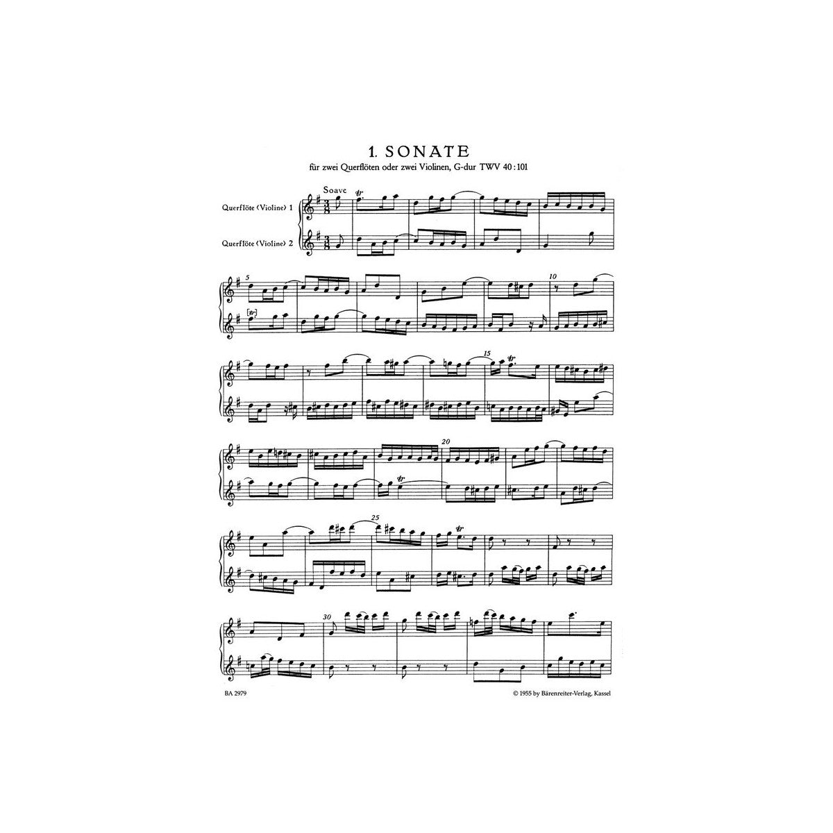 Telemann, Sechs Sonaten op.2 I TWV40:101-106 View 1