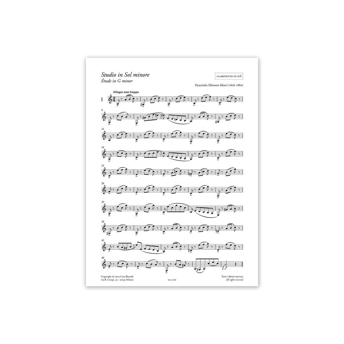 Studi per clarinetto