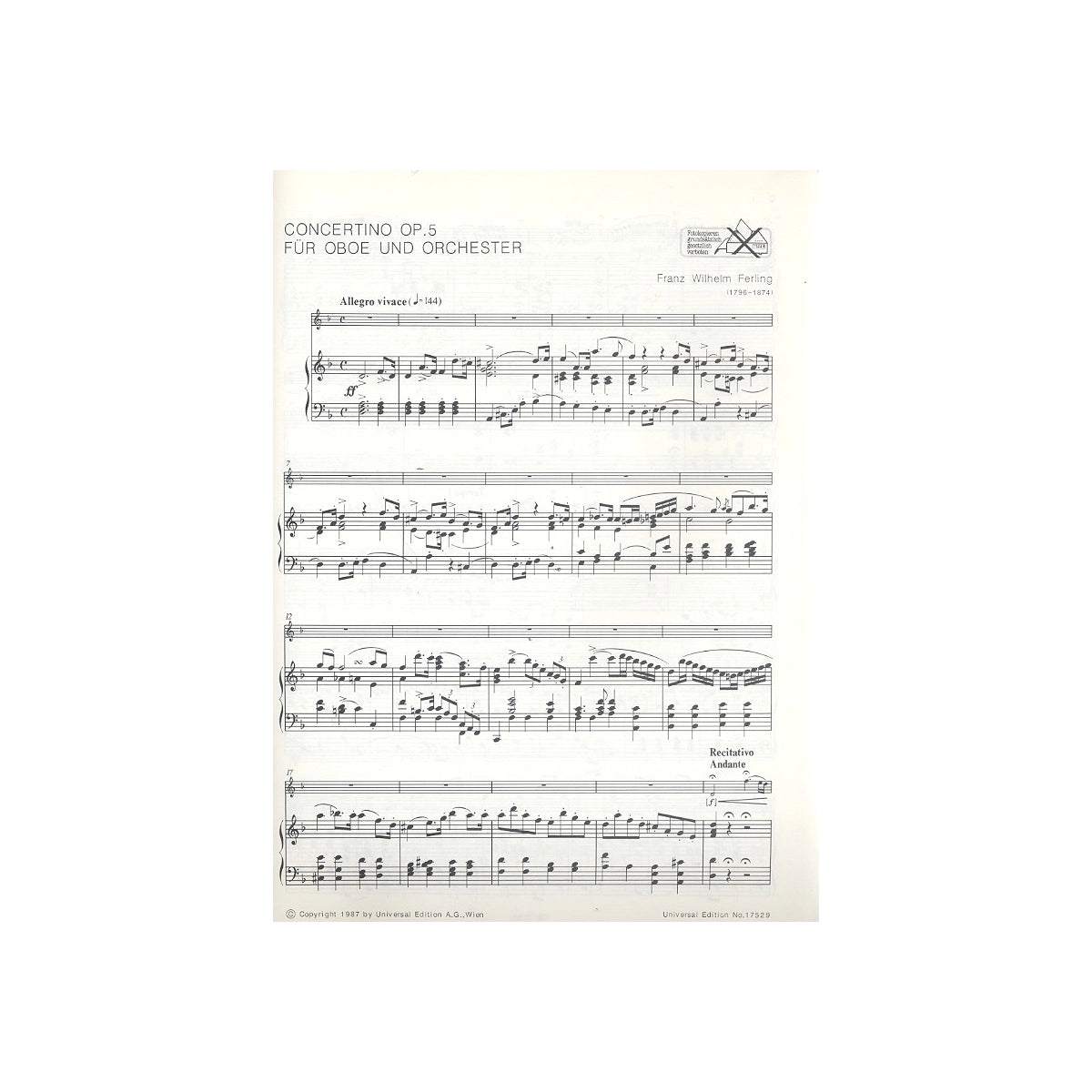 Ferling, Concertino op.5 View 2