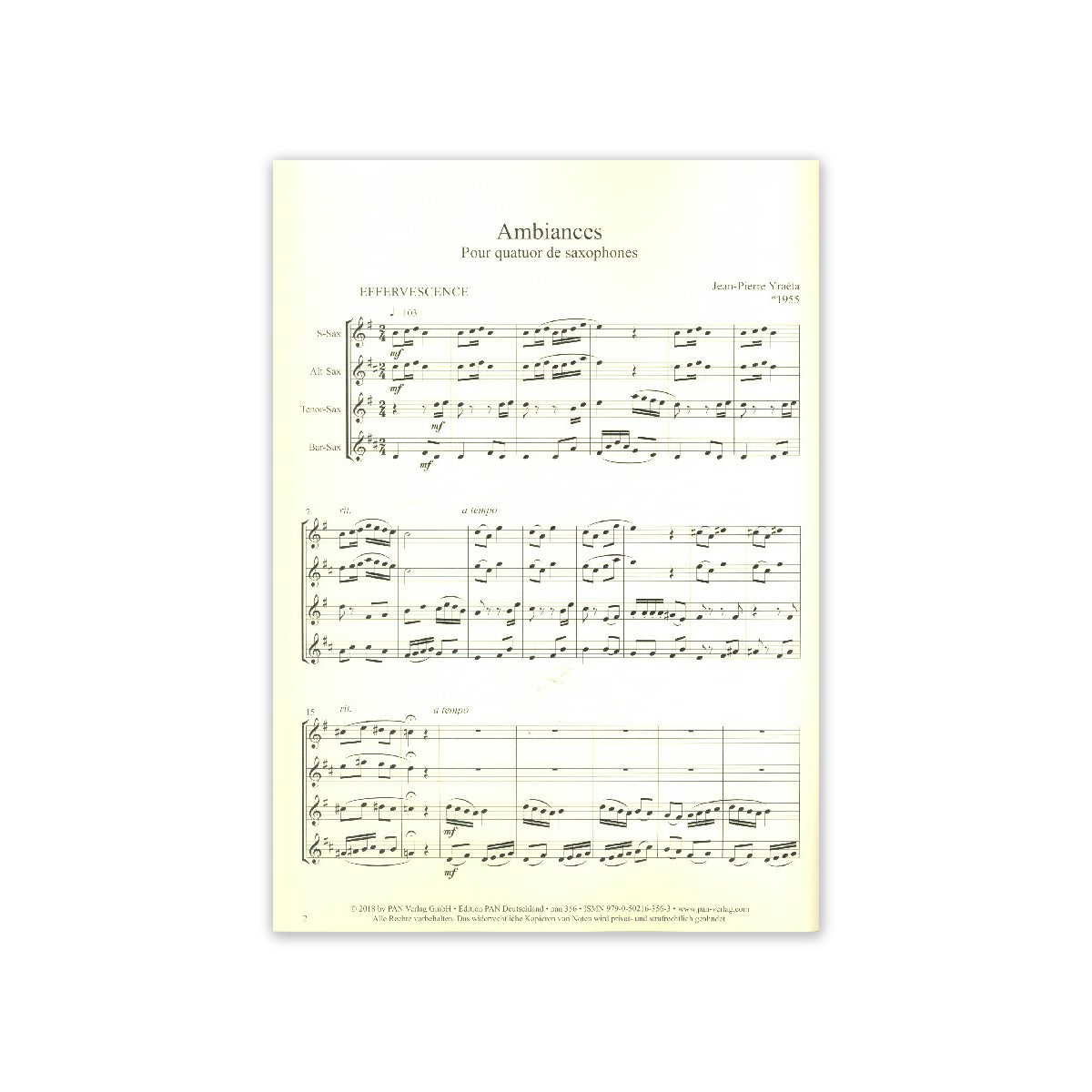 Yraéta, Ambiances (SATB)
