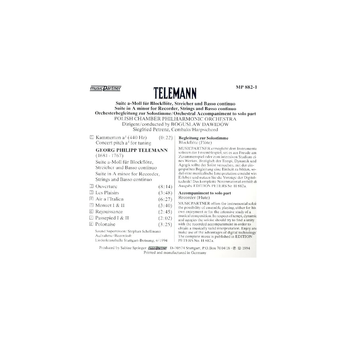 Telemann, Suite a-Moll View 2