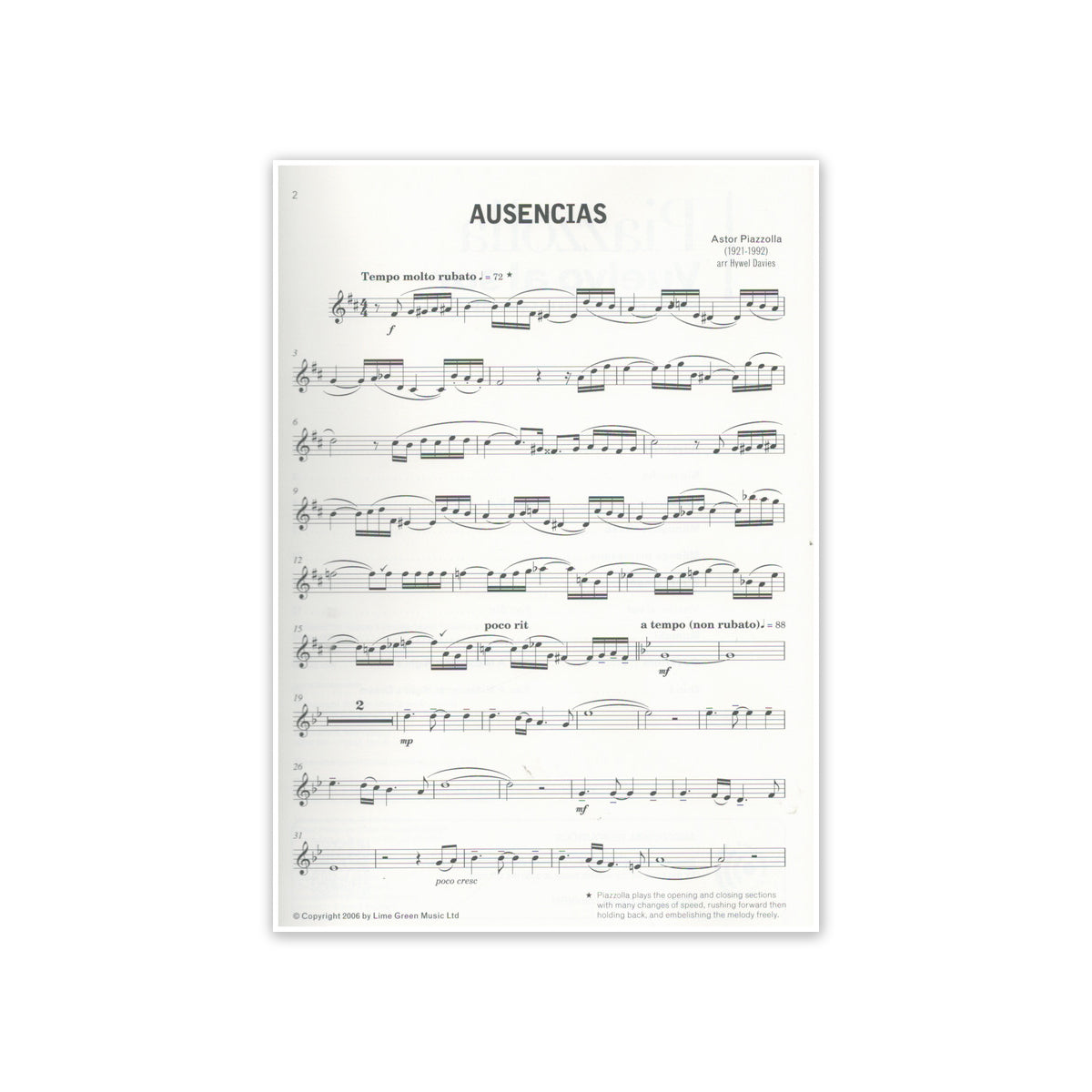 Piazzolla, Vuelvo al sur Klarinette & Audio