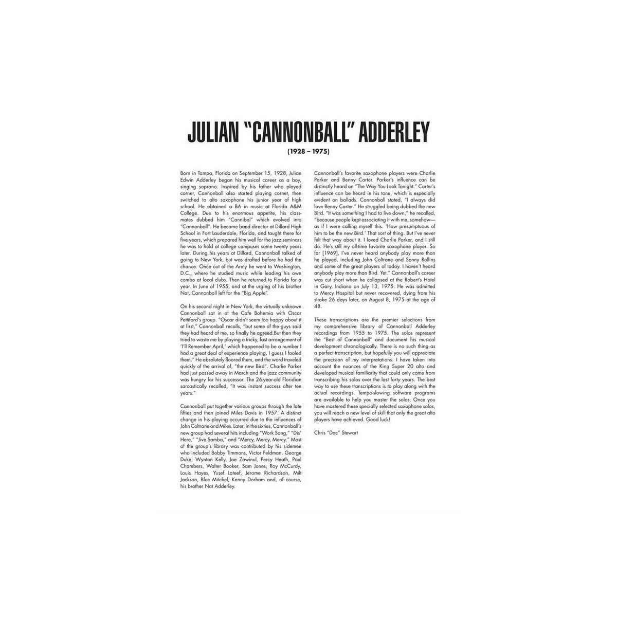 Cannonball Adderley - Omnibook for eb instrum View 1