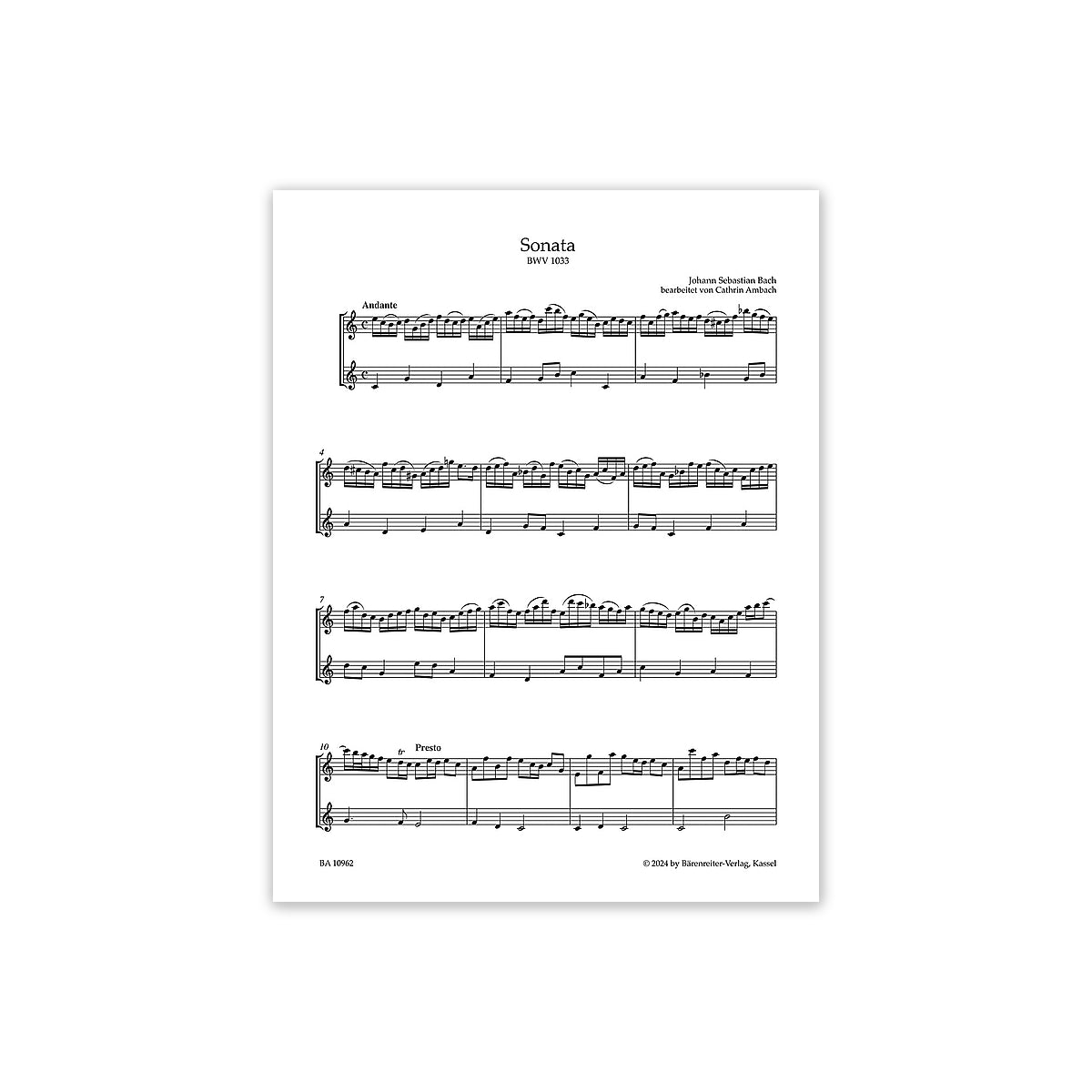 Bach, Johann Sebastian Drei Sonaten für Flöte