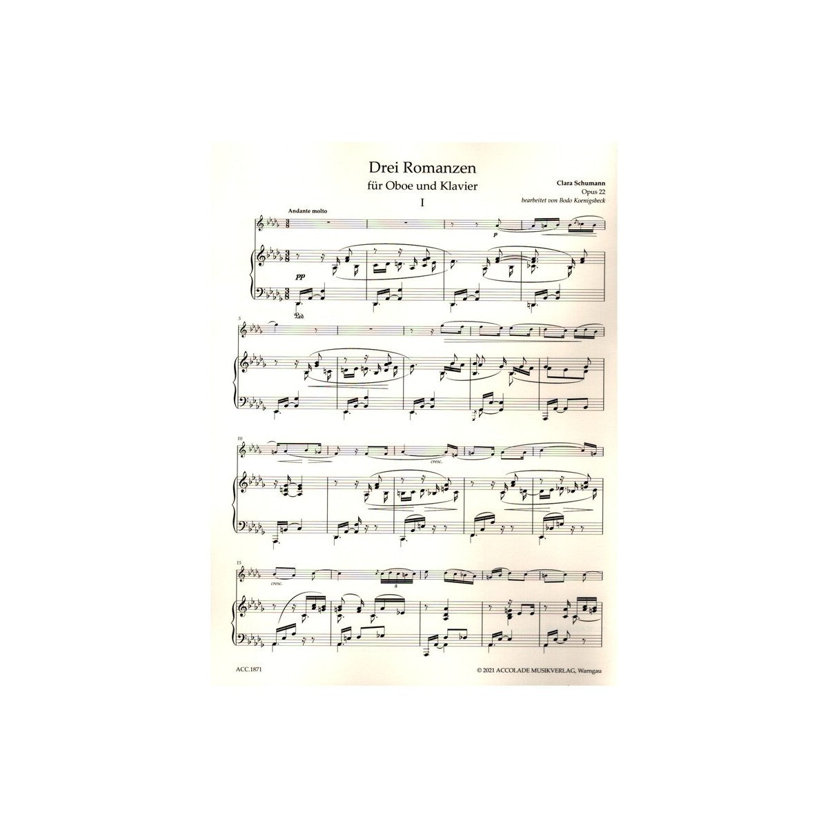 Schumann C., 3 Romanzen op.22 für Oboe un View 1
