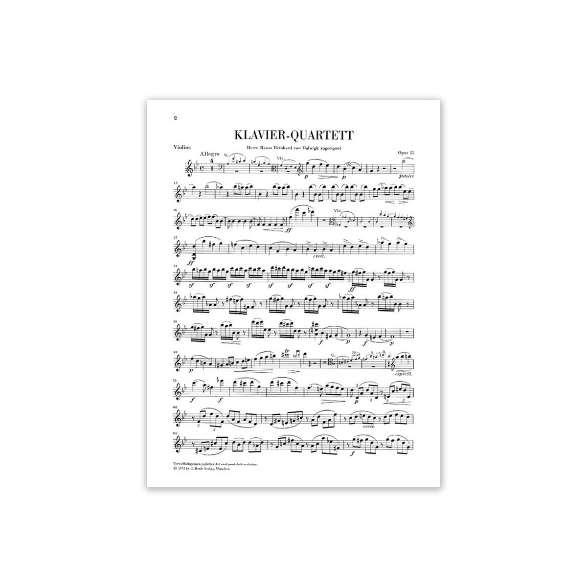 Brahms, Johannes Klavierquartett g-Moll op.25