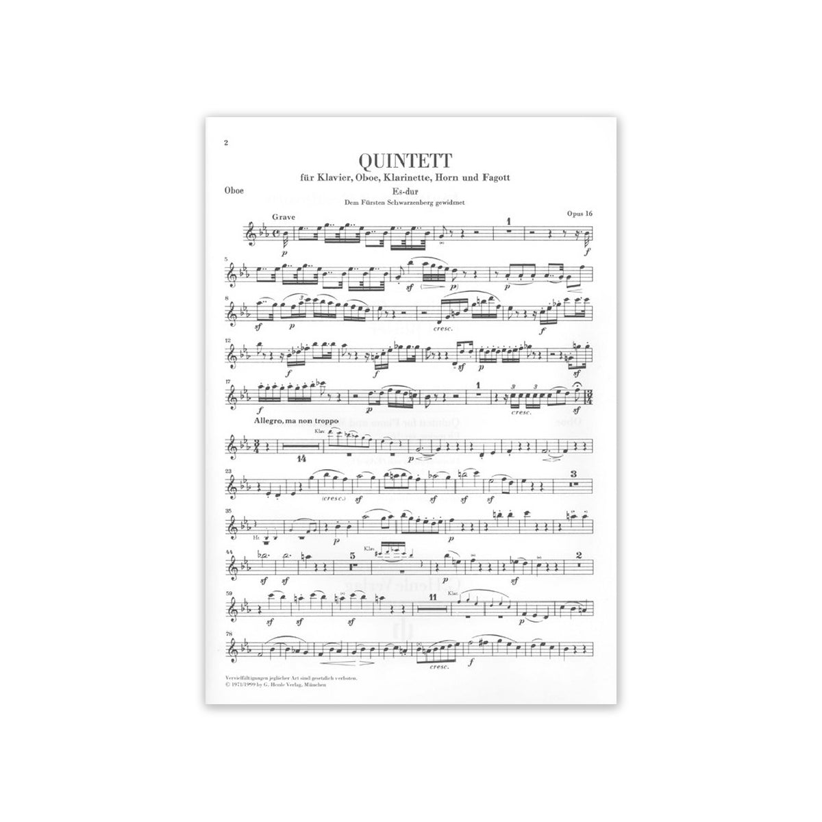 Beethoven, Ludwig van Quintett Es-Dur op.16 f