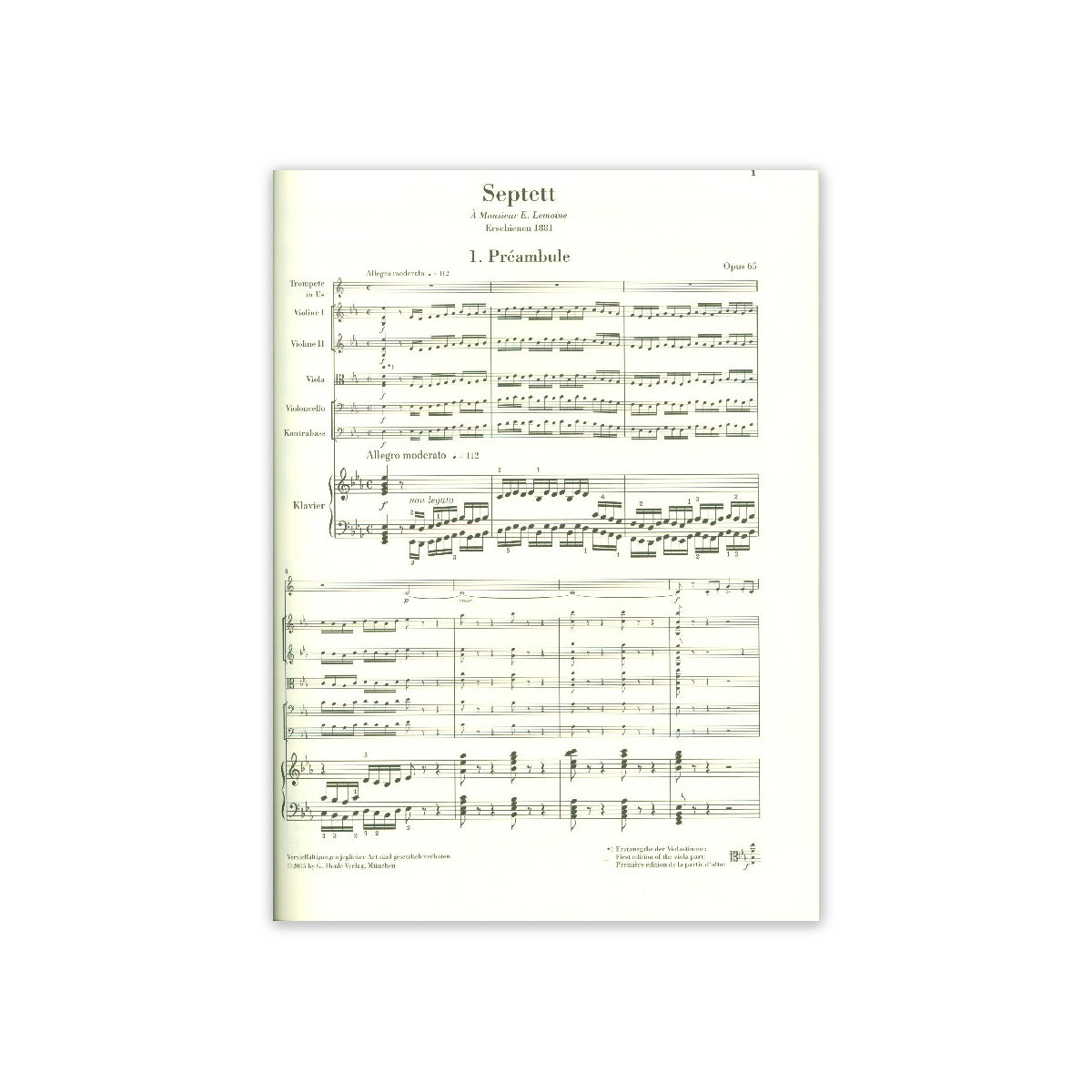 Saint-Saens, Camille Septett Es-Dur op.65 für