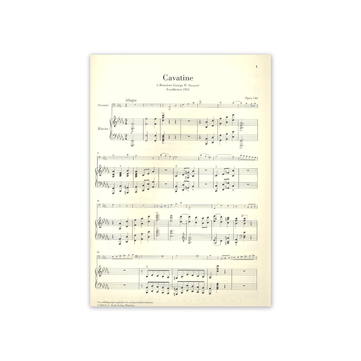 Saint-Saens, Camille Cavatine op.144 für Posa
