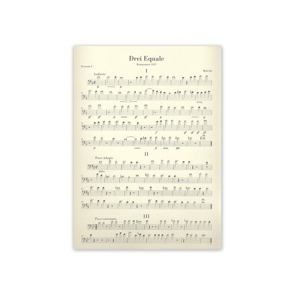 Beethoven, Ludwig van 3 Equale WoO30 für 4 Po