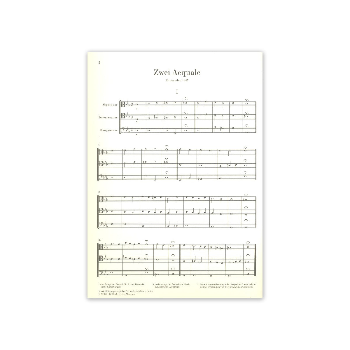 Bruckner, Anton 2 Aequale für 3 Posaunen Part