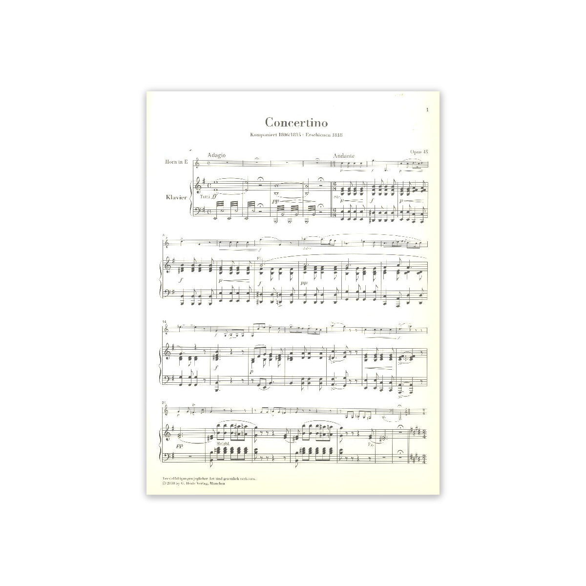 Weber, Carl Maria von Concertino op.45 für Ho