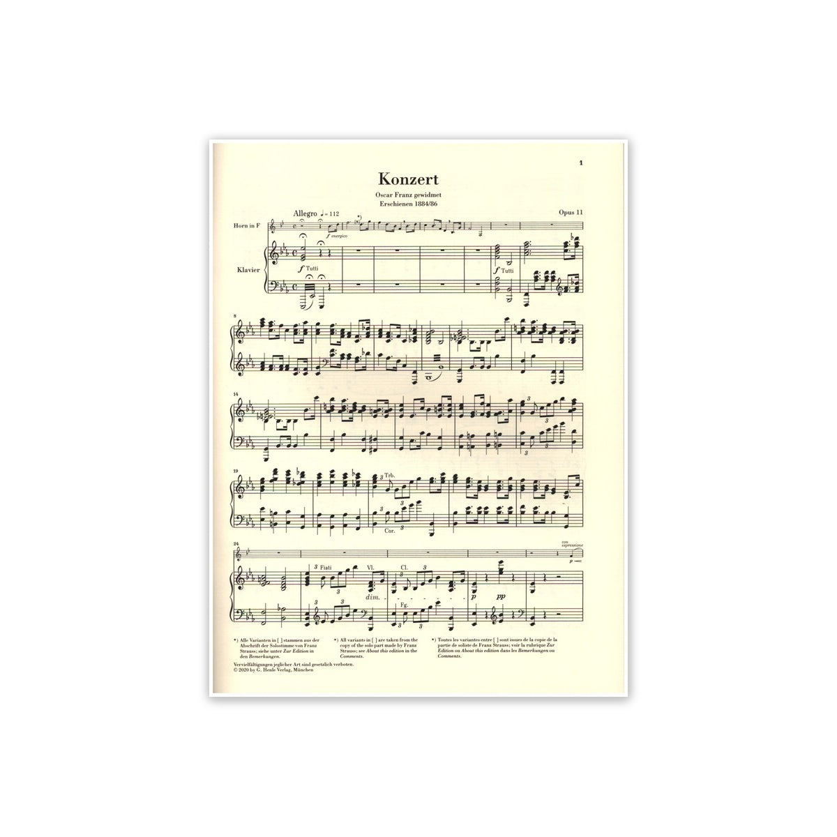 Strauss, Richard Konzert Es-Dur Nr.1 op.11 fü