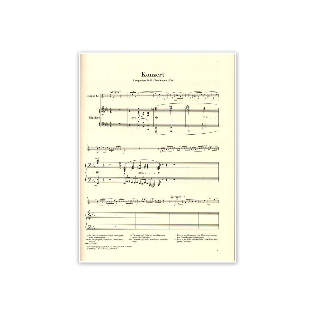 Strauss, Richard Konzert Es-Dur Nr.2 für Horn
