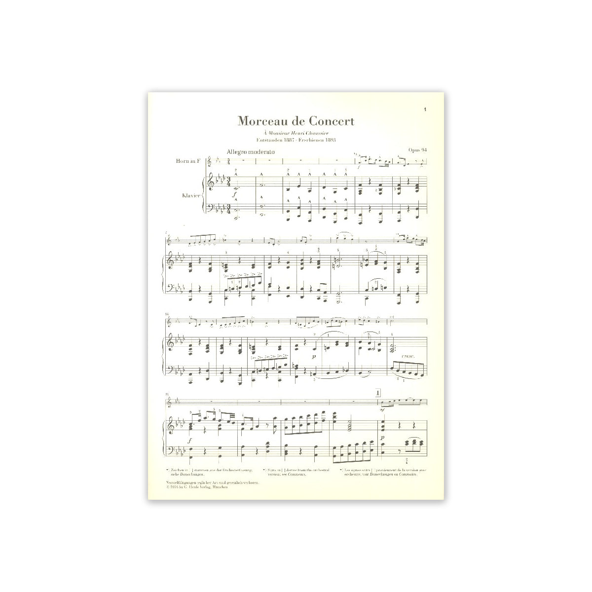 Saint-Saens, Camille Morceau de concert op.94