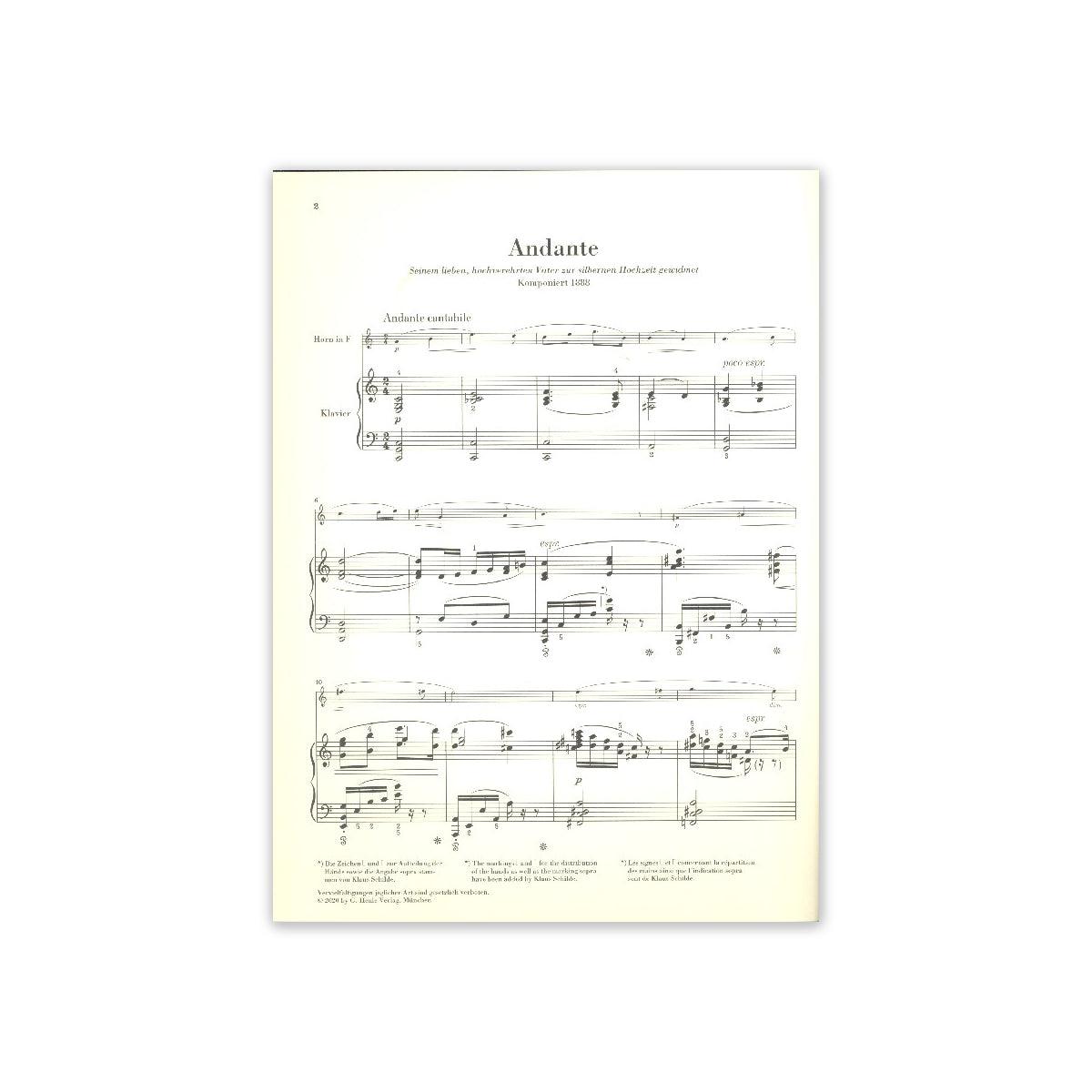 Strauss, Richard Andante C-Dur für Horn und K