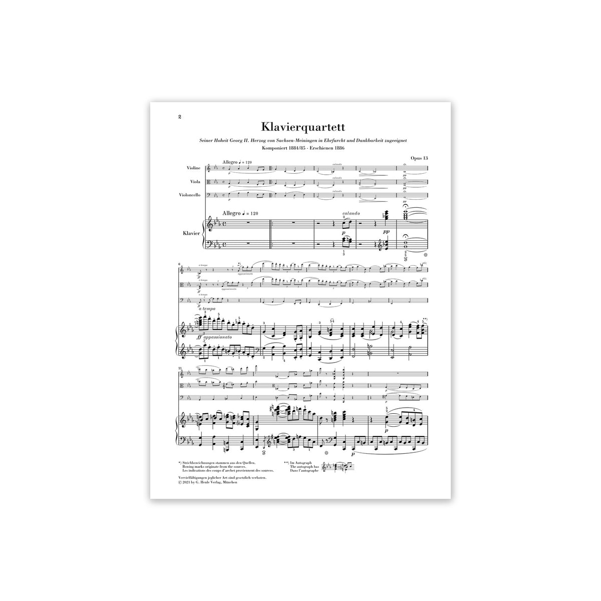 Strauss, Richard Klavierquartett c-moll op.13