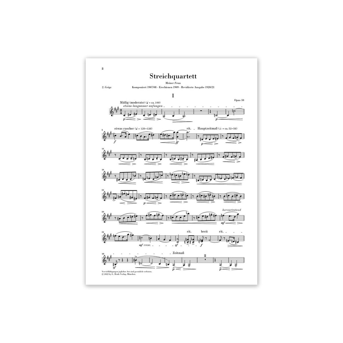 Schönberg, Arnold Streichquartett Nr.2 op.10