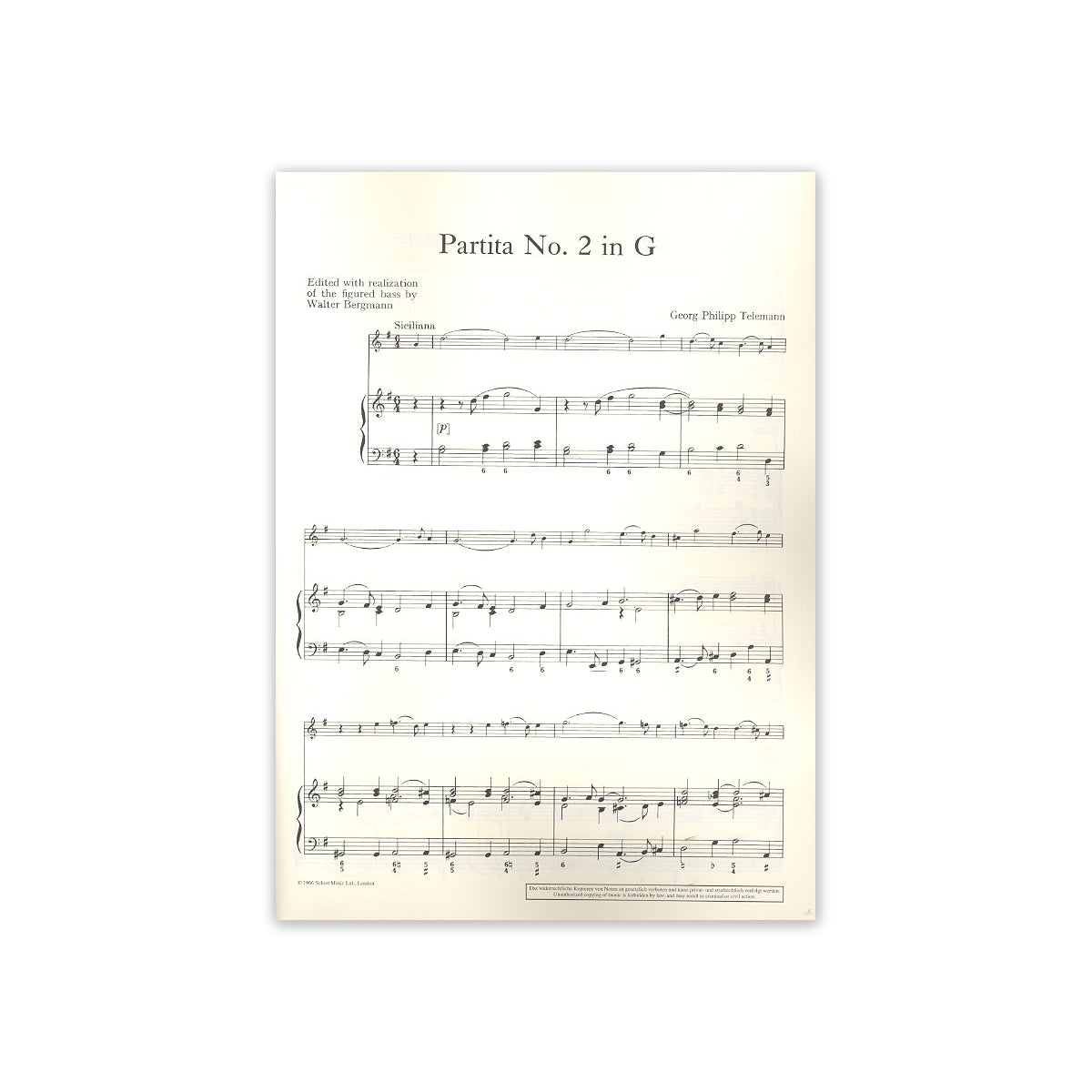 Telemann, Georg Philipp Partita g major no.2 View 1