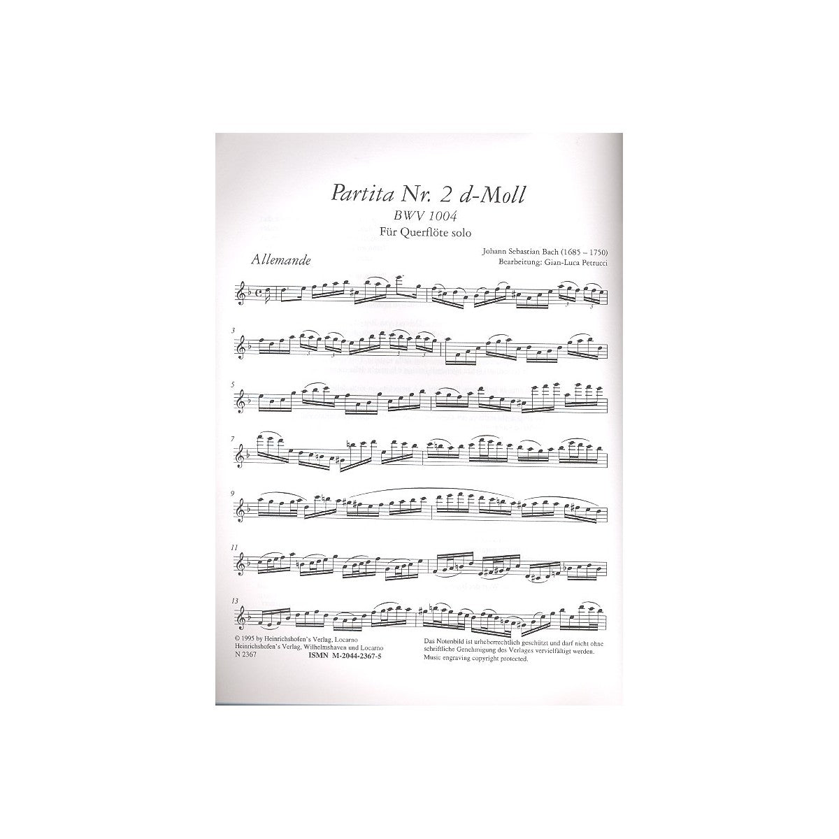 Bach, Partita Nr.2 d-Moll BWV1004 View 1