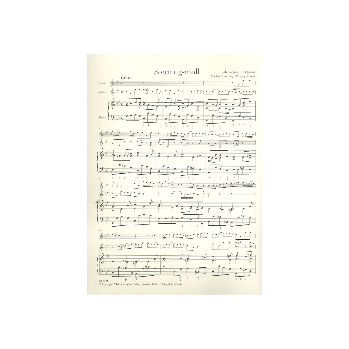 Quantz, Triosonate g-Moll