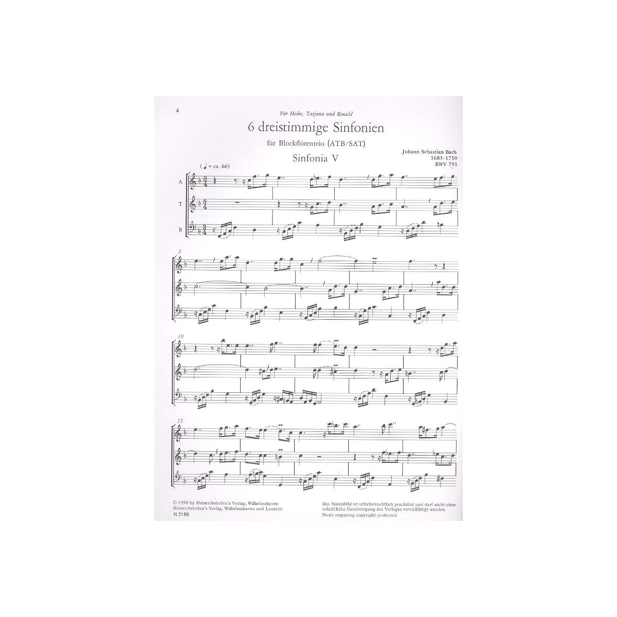 Bach, 6 dreistimmige Sinfonien View 1