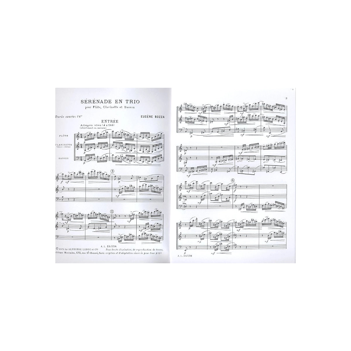 Bozza, Serenade en trio View 2