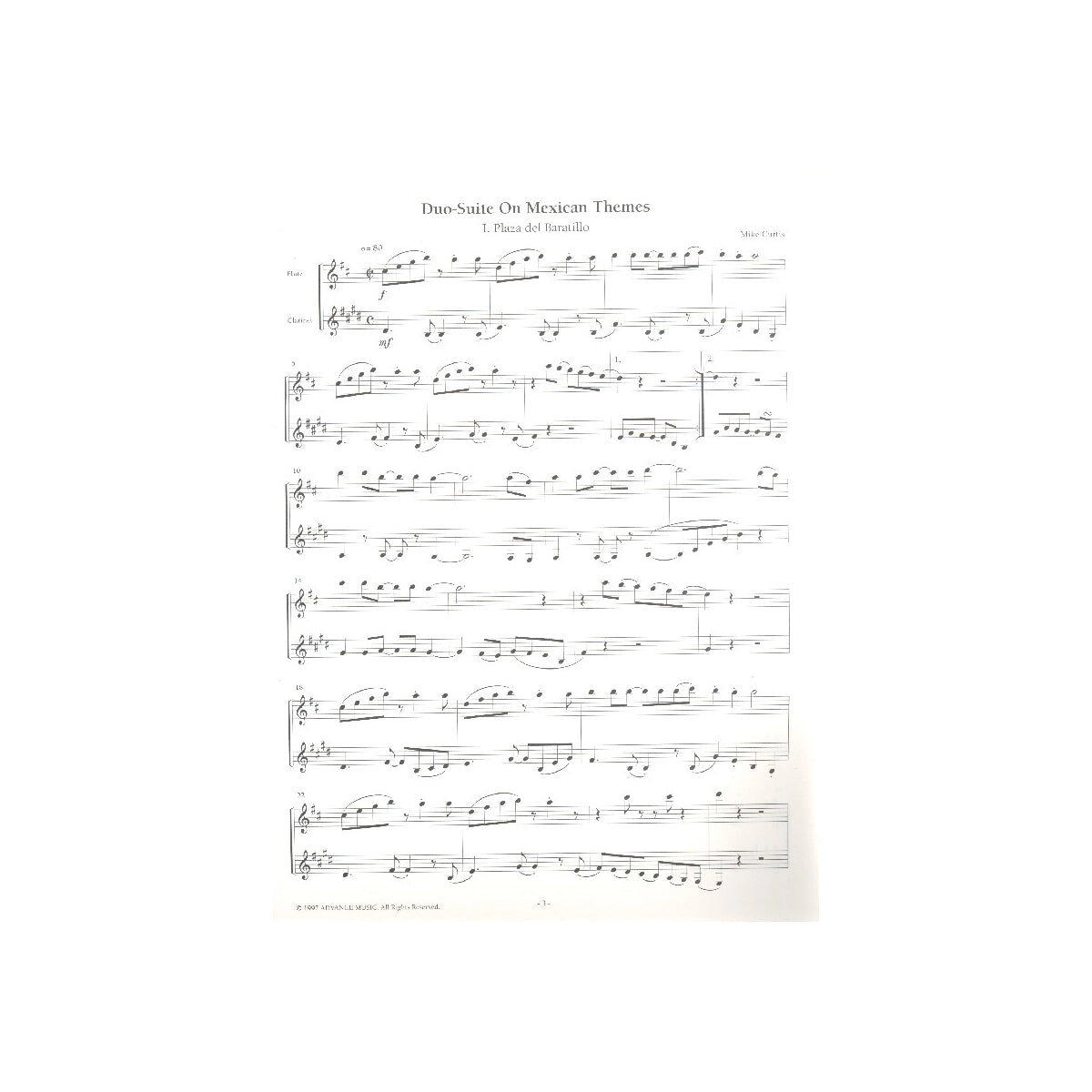 Curtis, Duo Suite on Mexican Themes-Fl.&Klar.