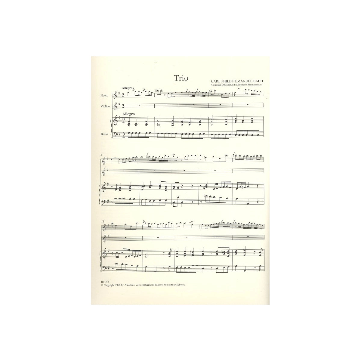Bach C.Ph.E., Triosonate G-Dur (Wq 150)