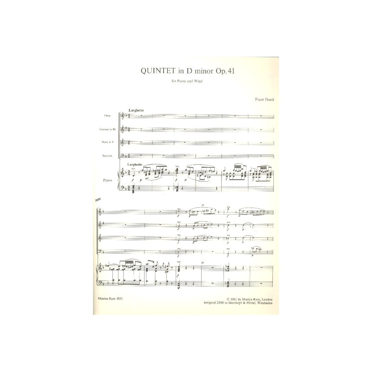 Danzi, Quintett d-moll op.41 View 1