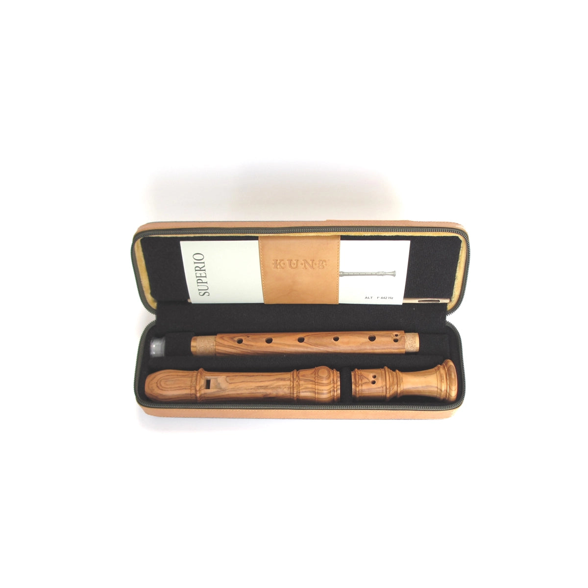 ETUI ALTBLOCKFLÖTE KÜNG, BRAUN MIT LEDER View 1