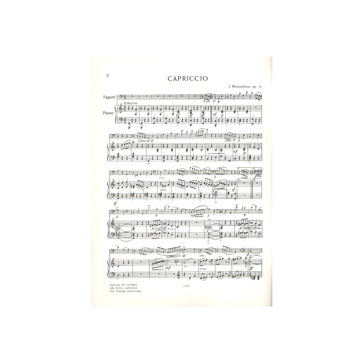 Weissenborn, Capriccio op. 14