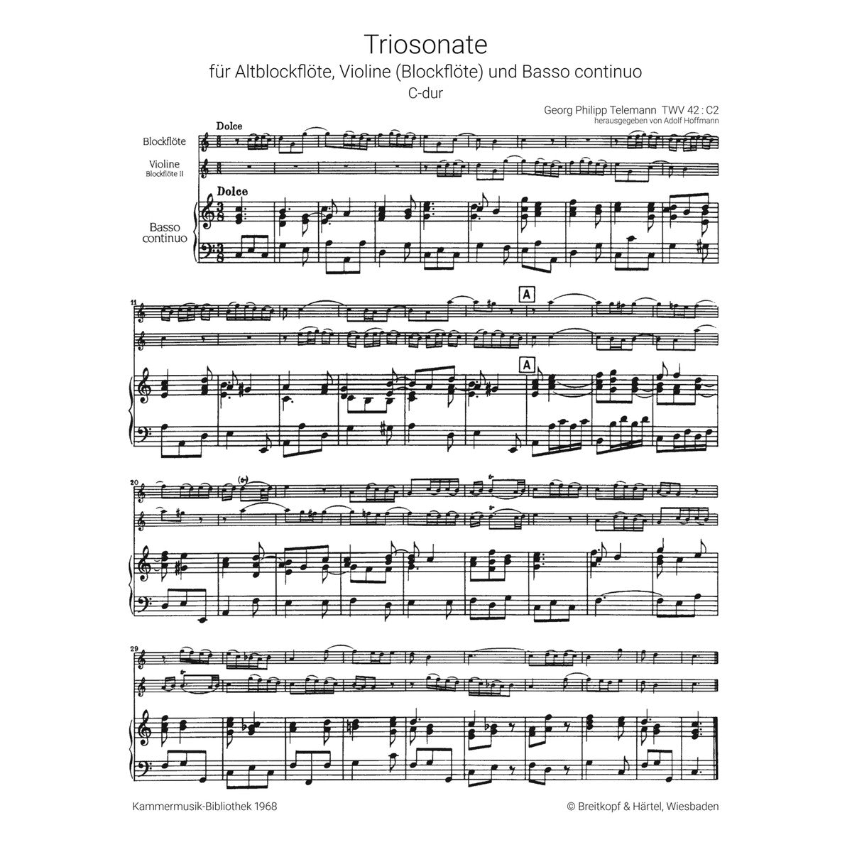 Telemann, Triosonate C-Dur TWV42:C2 View 2