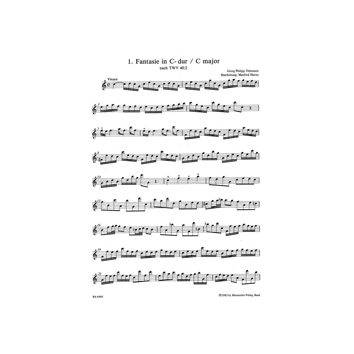 Telemann, 12 Fantasien nach TWV 40:2-13 View 2