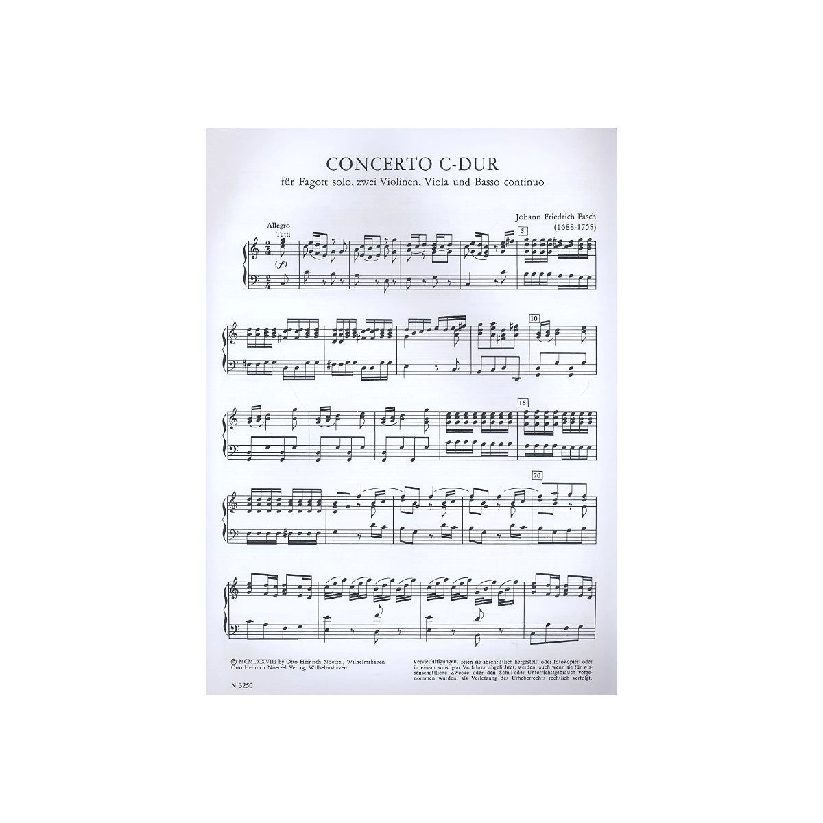 Fasch, Konzert C-Dur