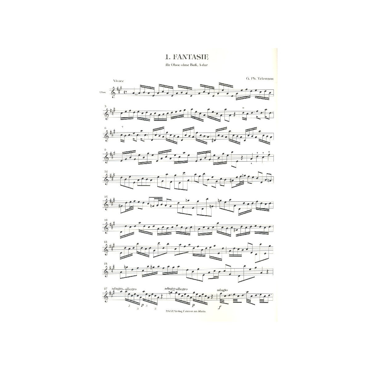 Telemann, 12 Fantasien View 1