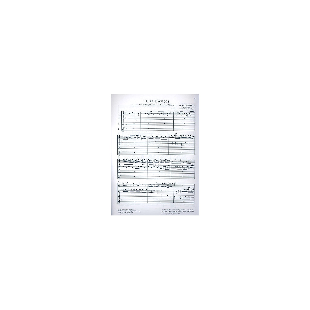 Bach, Fuga g-moll BWV 578