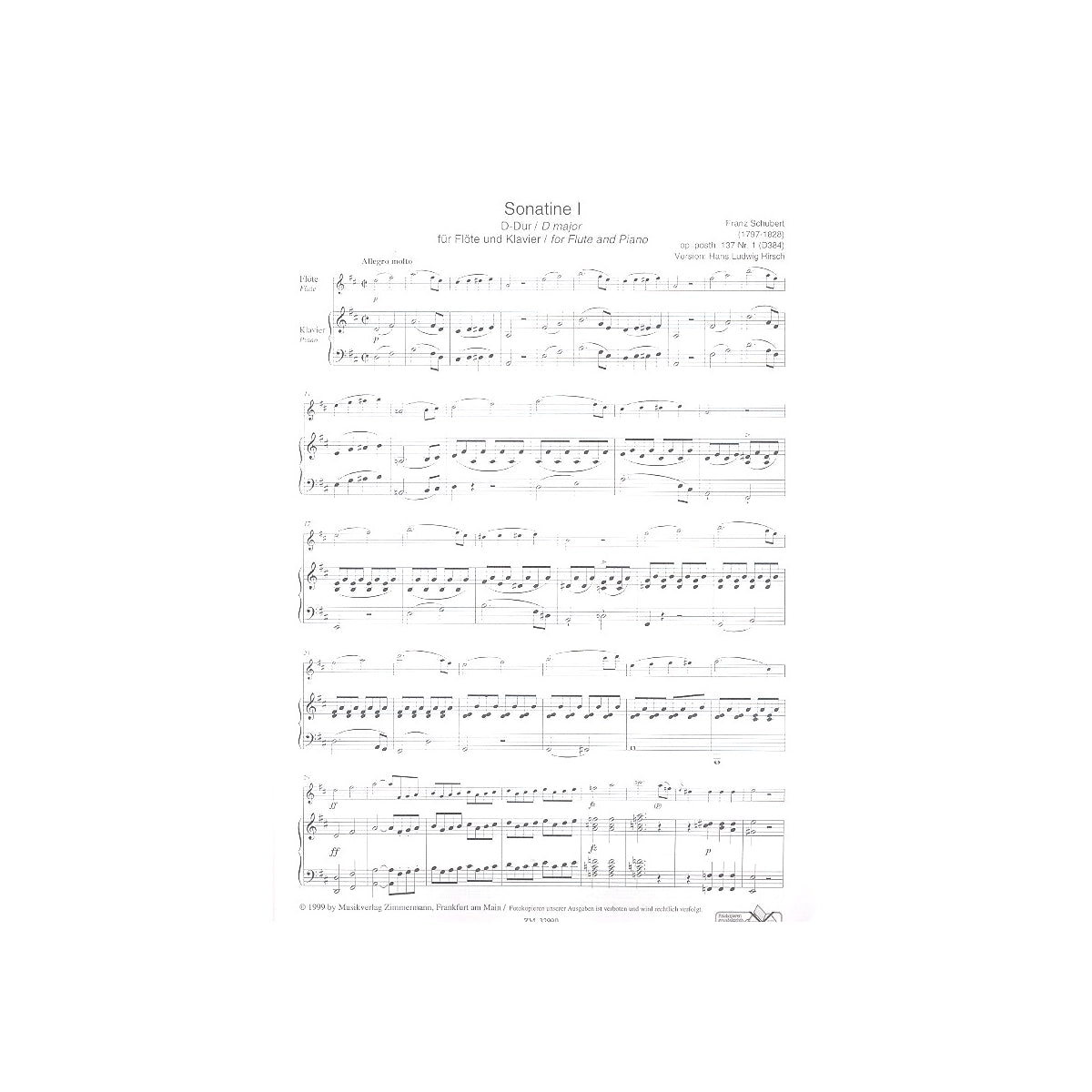 Schubert, Sonatine Nr.1 D-Dur