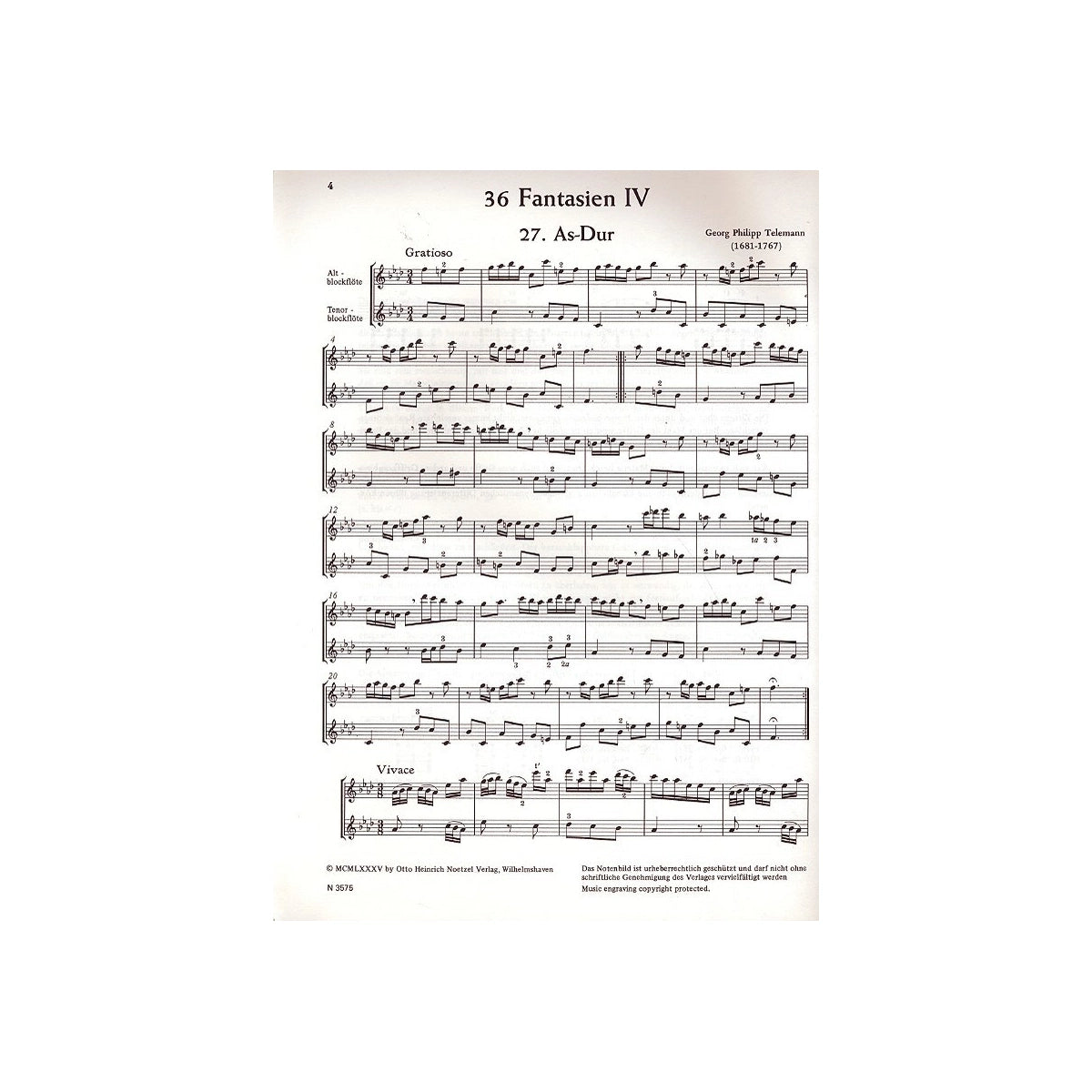 Telemann, 36 Fantasien Band 4