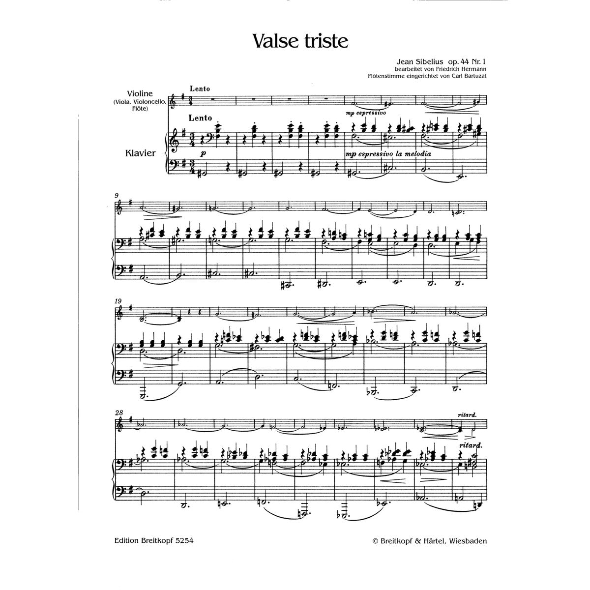 Sibelius, Valse triste View 1