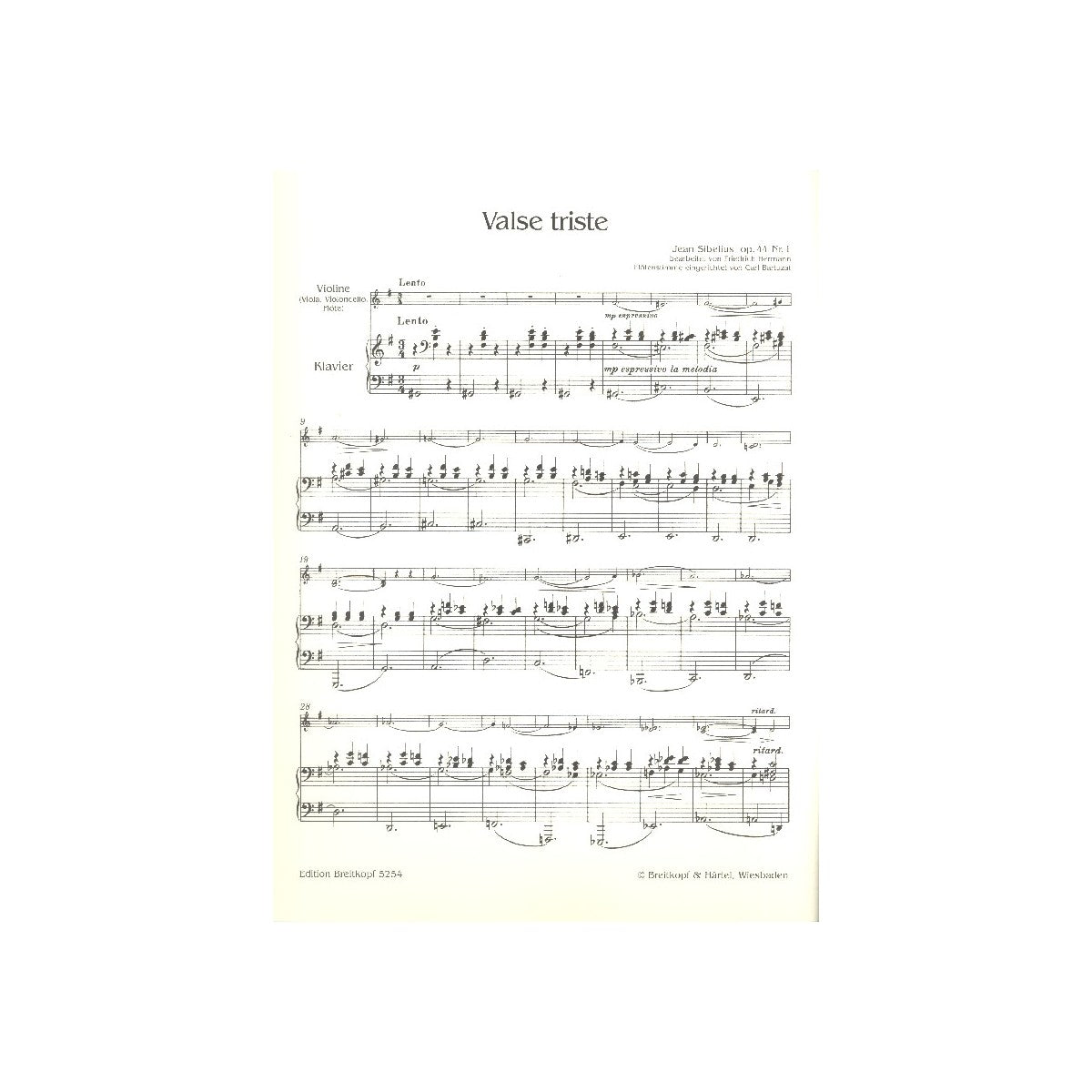 Sibelius, Valse triste View 2