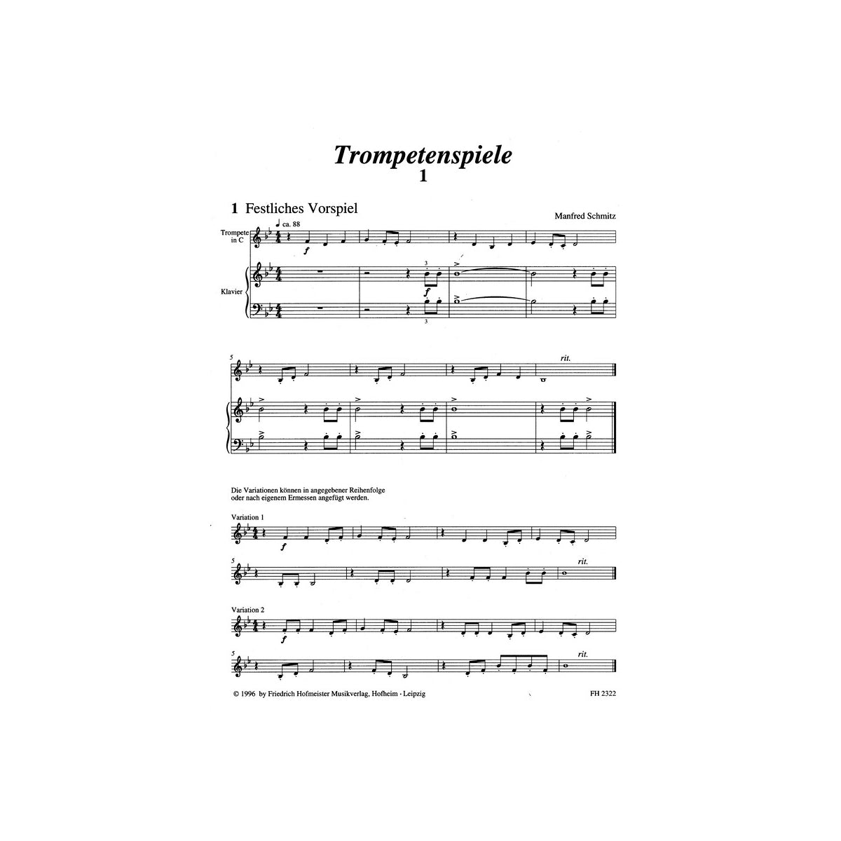 Schmitz, Trompetenspiele 1