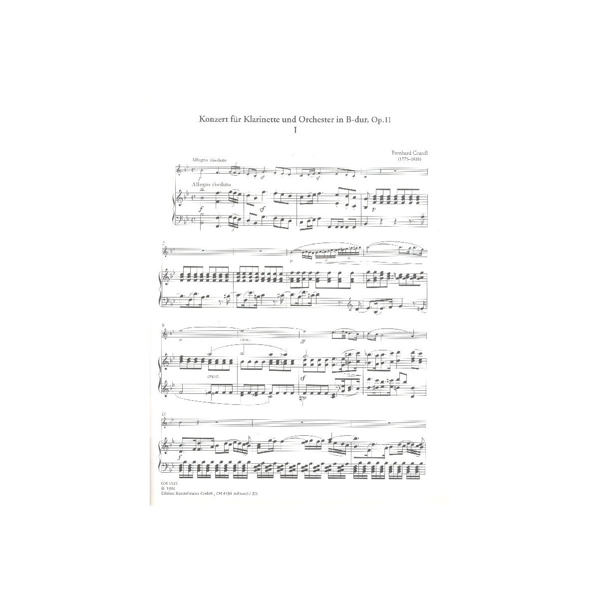 Crusell, Konzert B-Dur op.11 View 1