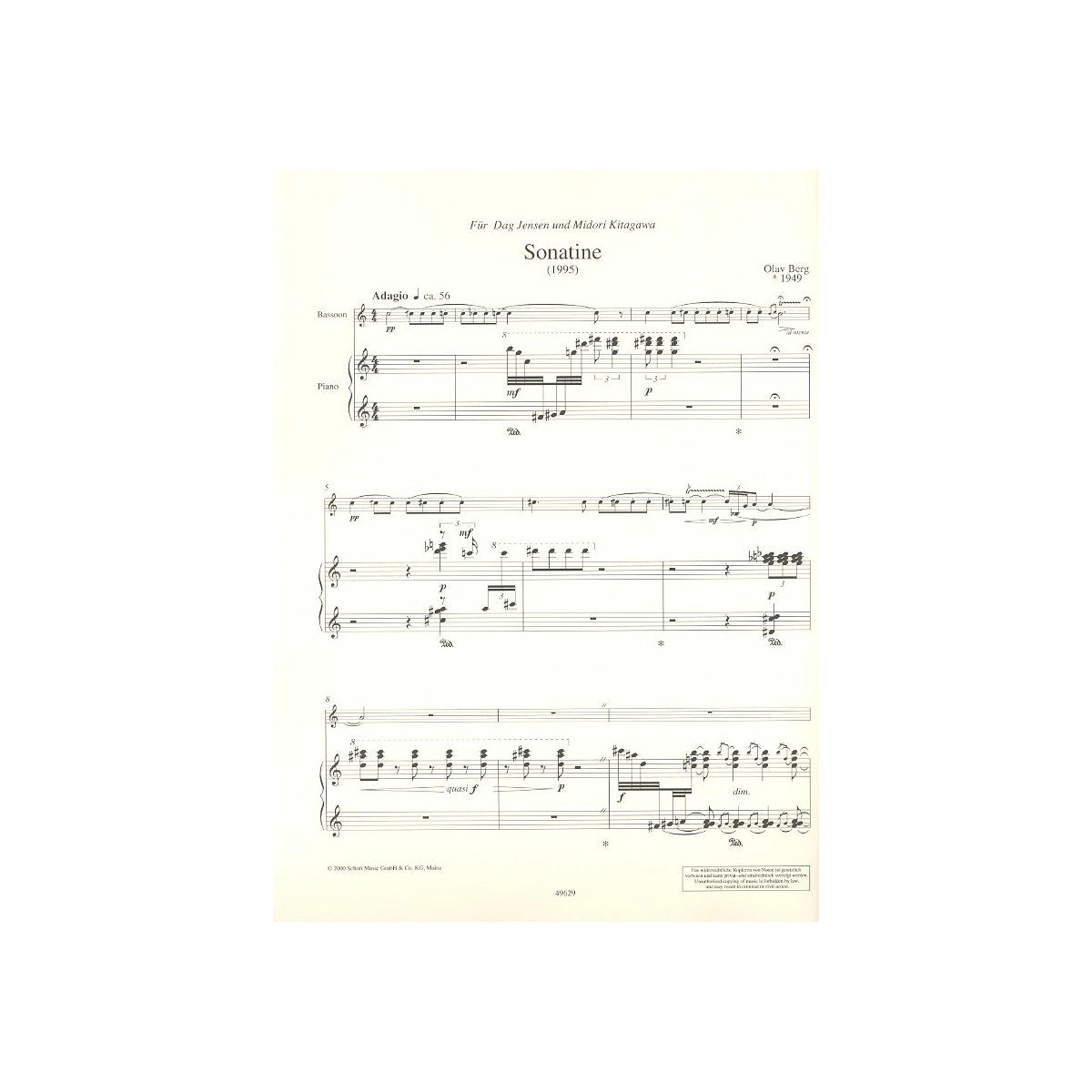 Berg Olav, Sonatina