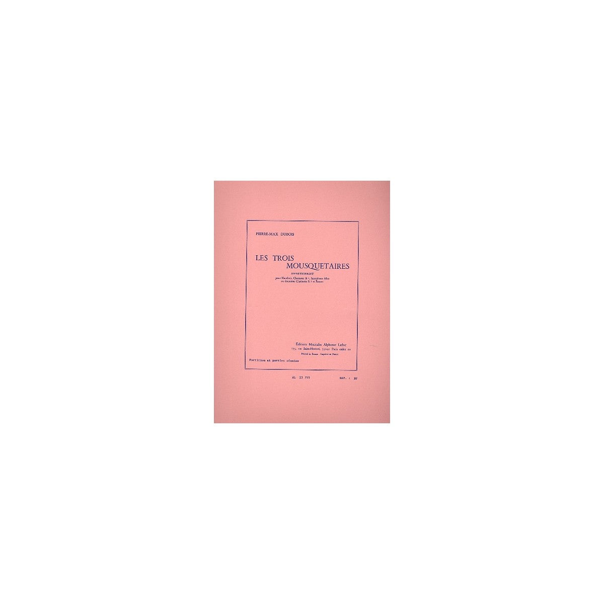 Dubois, Les 3 Mousquetaires Ob.,Klar.,Altsax View 2